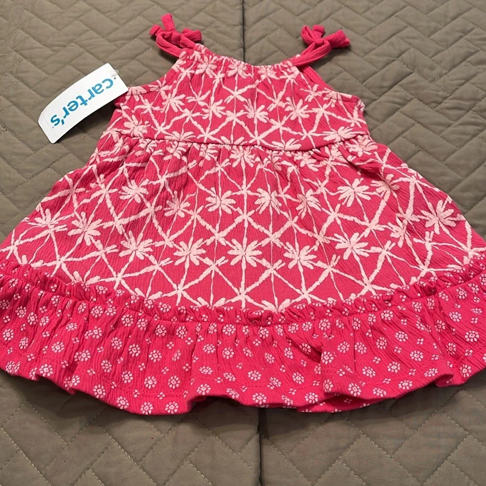 Carter's Baby Girl Geometric Crinkle Jersey Dress/NWT/9 months